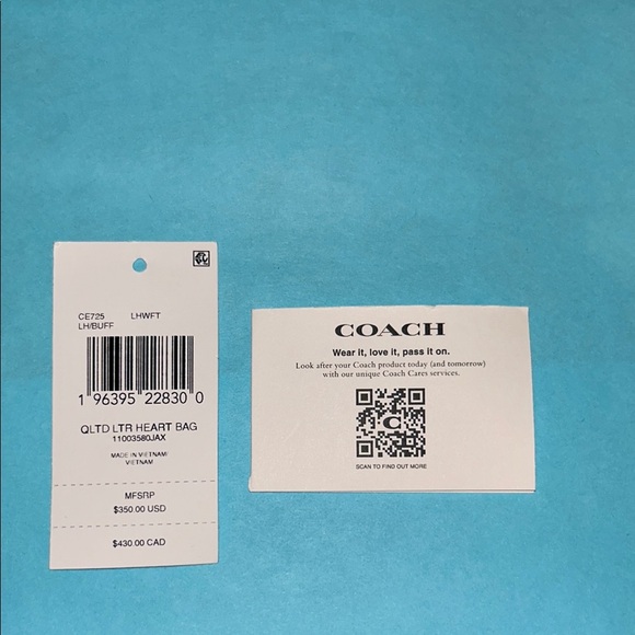 Coach Heart Crossbody Bag With Quilting Buff - Picture 10 of 13